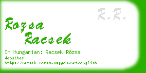 rozsa racsek business card