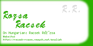 rozsa racsek business card